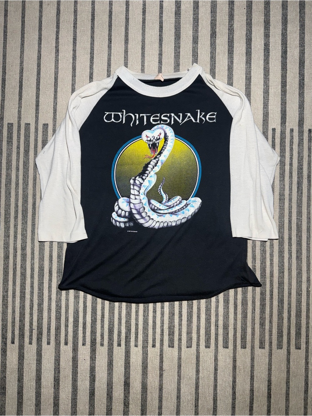 Vintage 1987 Whitesnake Tour Raglan Shirt 3/4 Baseball Tee 80s